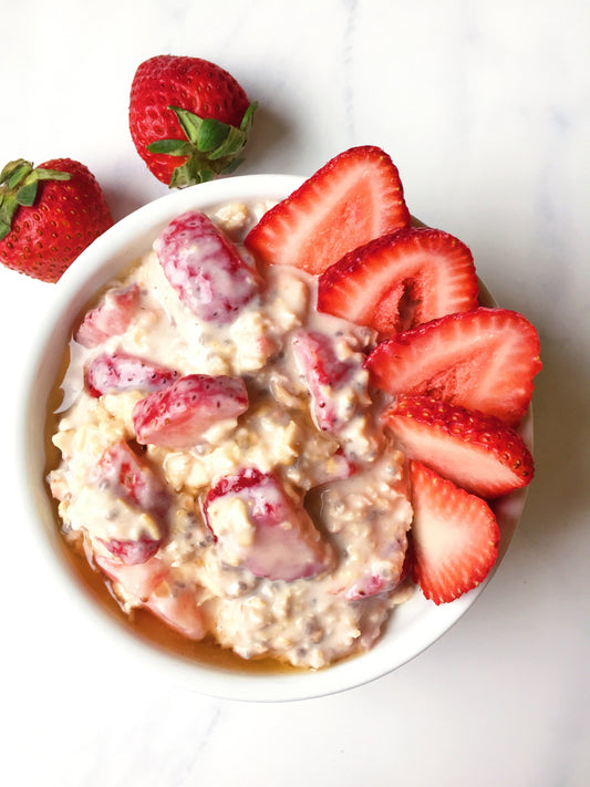 Protein Overnight Oats- Strawberry Shortcake