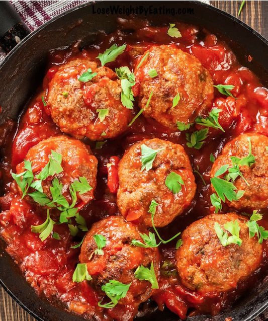 Lean & Mean Meatballs with Air Fried Potatoes