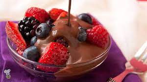 Mixed Berries with Yummy Sugar free Chocolate sauce (GF)